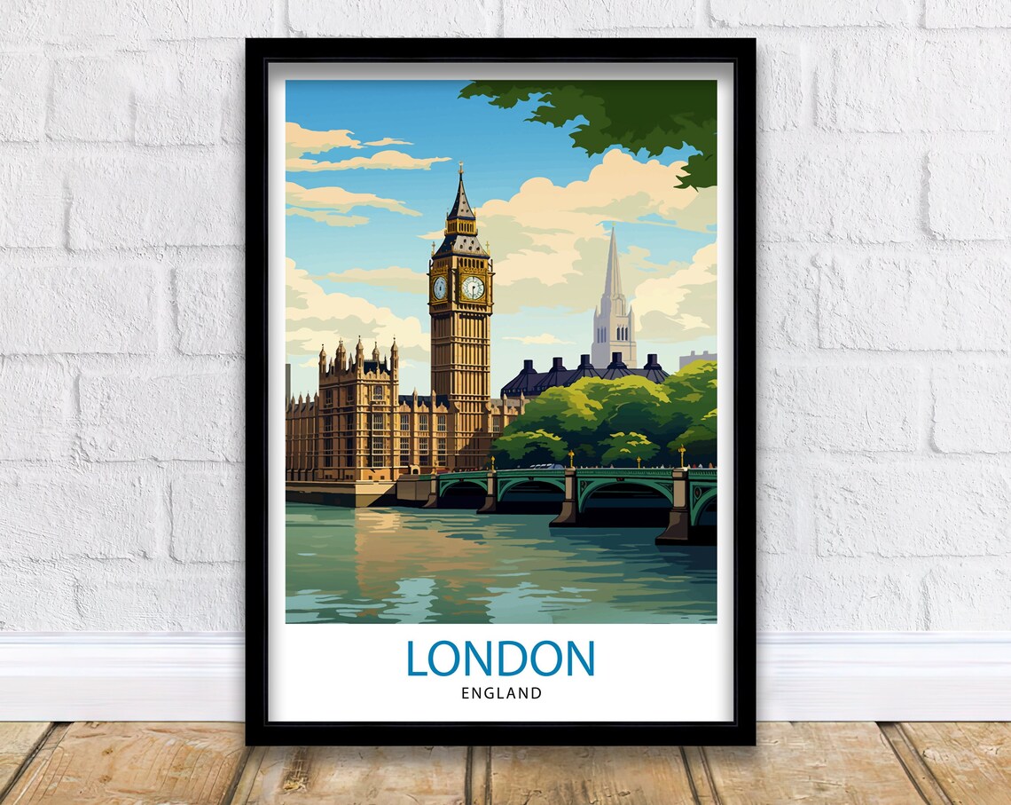 London Travel Poster, UK Home Decor Print