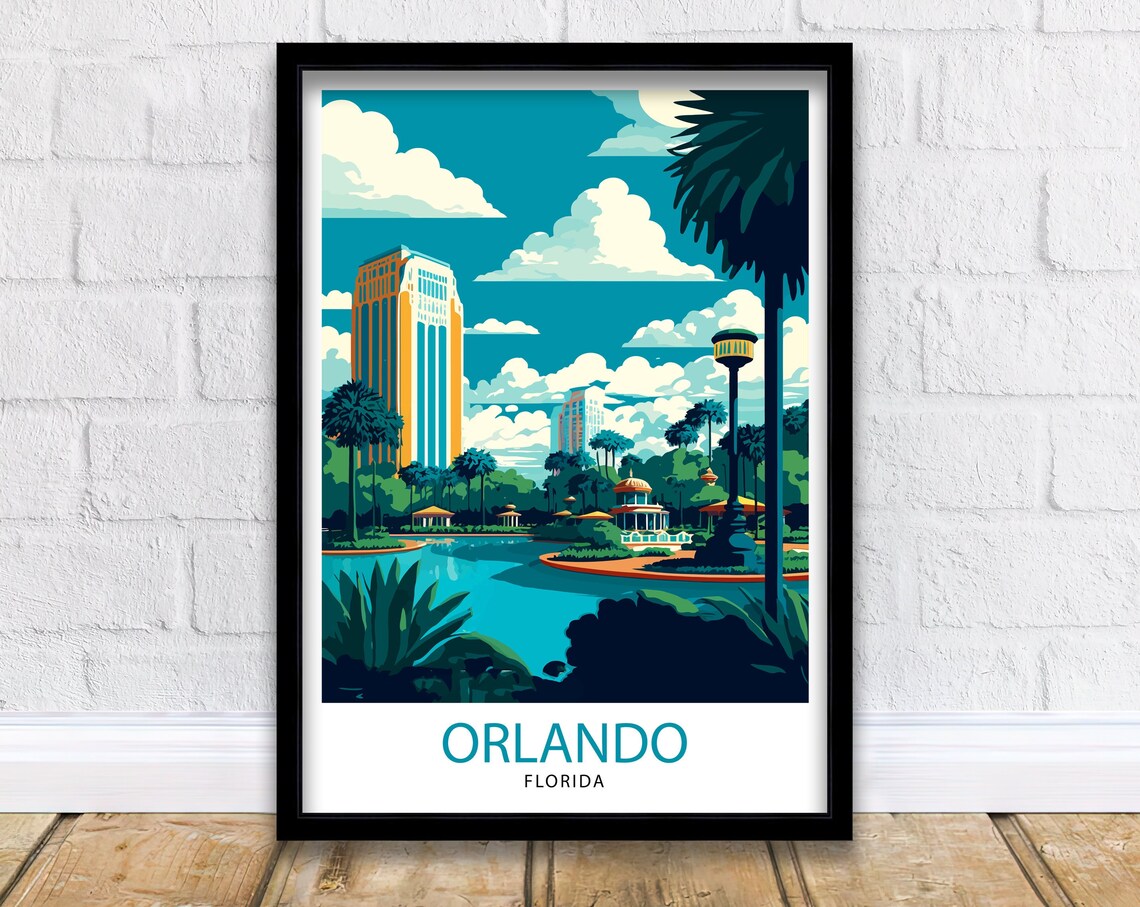 Orlando Florida Travel Poster, Orlando Illustration
