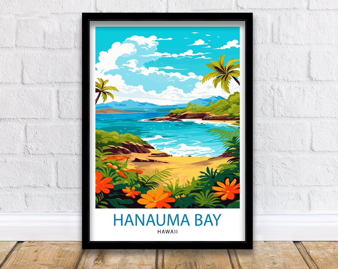 Hanauma Bay Hawaii Travel Print Hanauma Bay Wall Decor Hanauma Bay Poster Hawaii Travel Prints Hanauma Bay Art Print Hanauma Bay