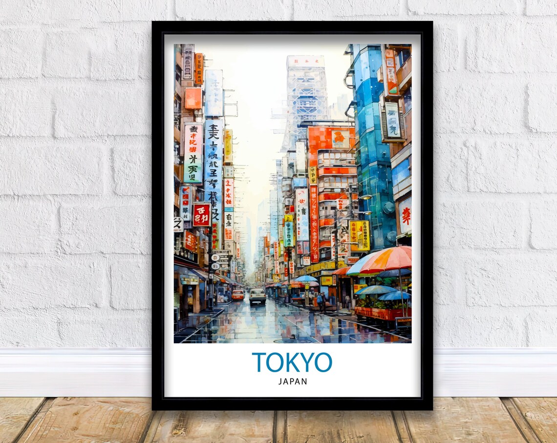 Tokyo Japan Travel Poster, Japan Wall Decor