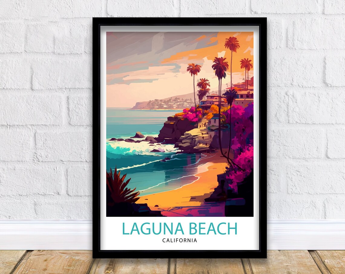 Laguna Beach California Travel Poster, Home Decor