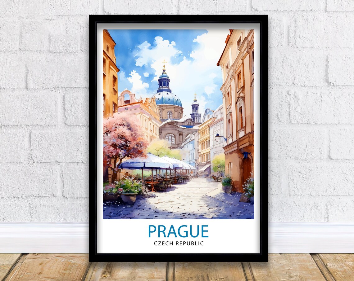 Prague Czech Republic Old Town Square Cafe Travel Beautiful Poster