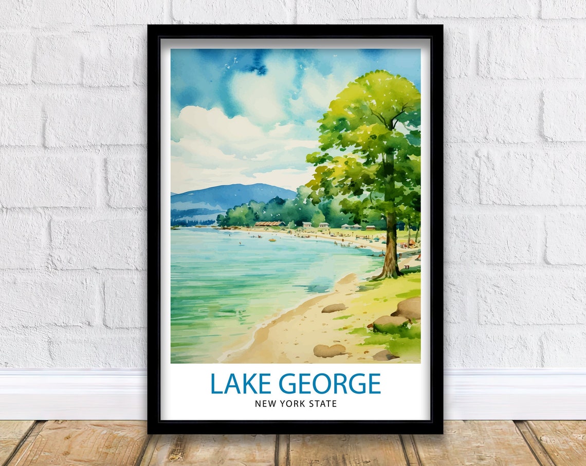 Lake George New York State Travel Print Lake George Wall Decor Lake George Poster Upstate New York Travel Prints Lake George Art Print Lake