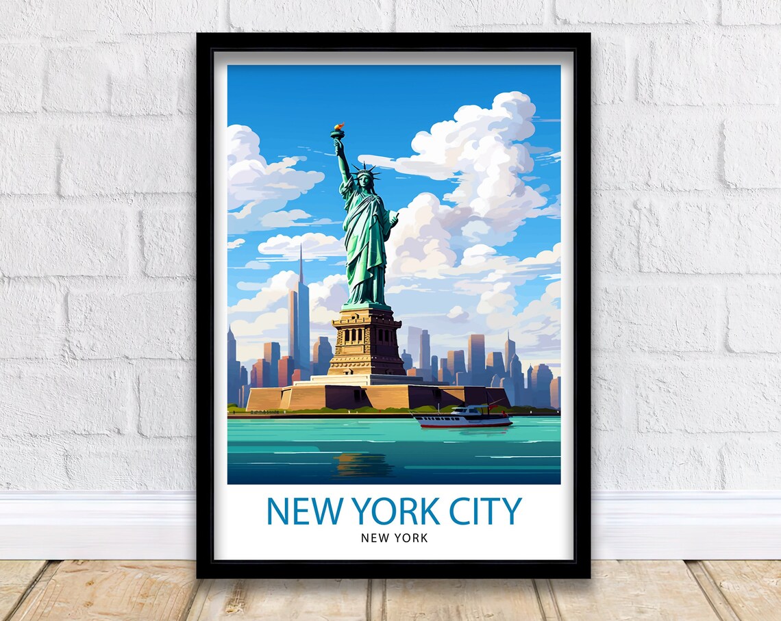 New York City Travel Poster, NYC Illustration Print