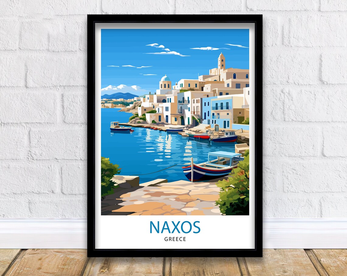 Naxos Greece Travel Poster, European Wall Decor