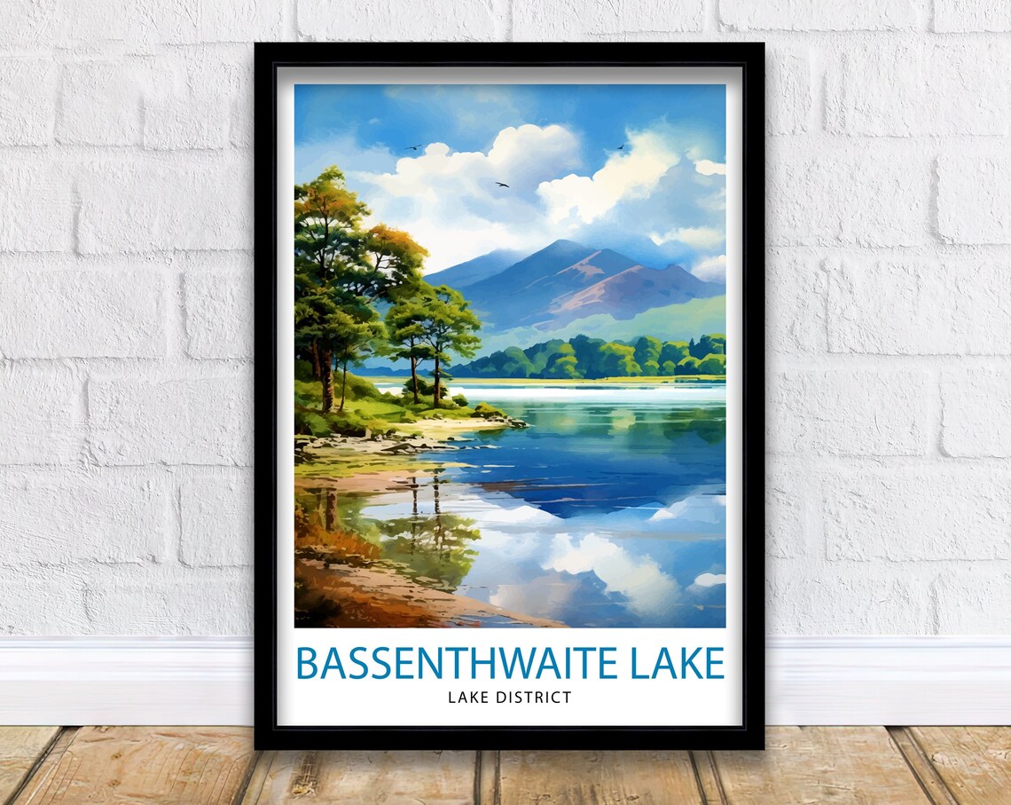 Bassenthwaite Lake Travel Print, Lake District Decor