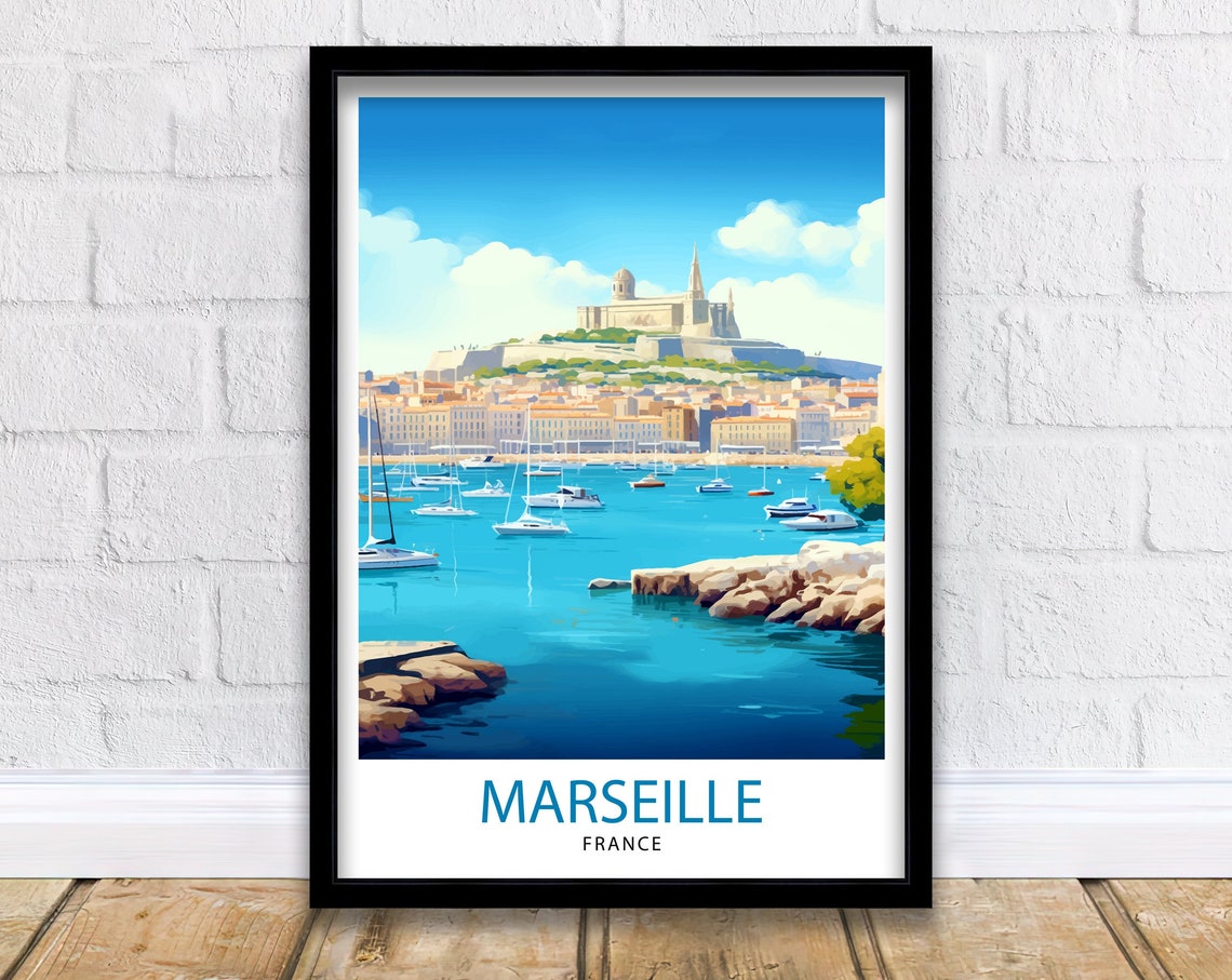 Marseille France Travel Print Marseille Wall Decor Marseille Poster France Travel Prints Marseille Art Print Marseille Illustration