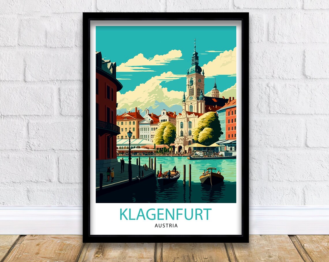 Klagenfurt Austria Travel Poster, Europe Wall Art