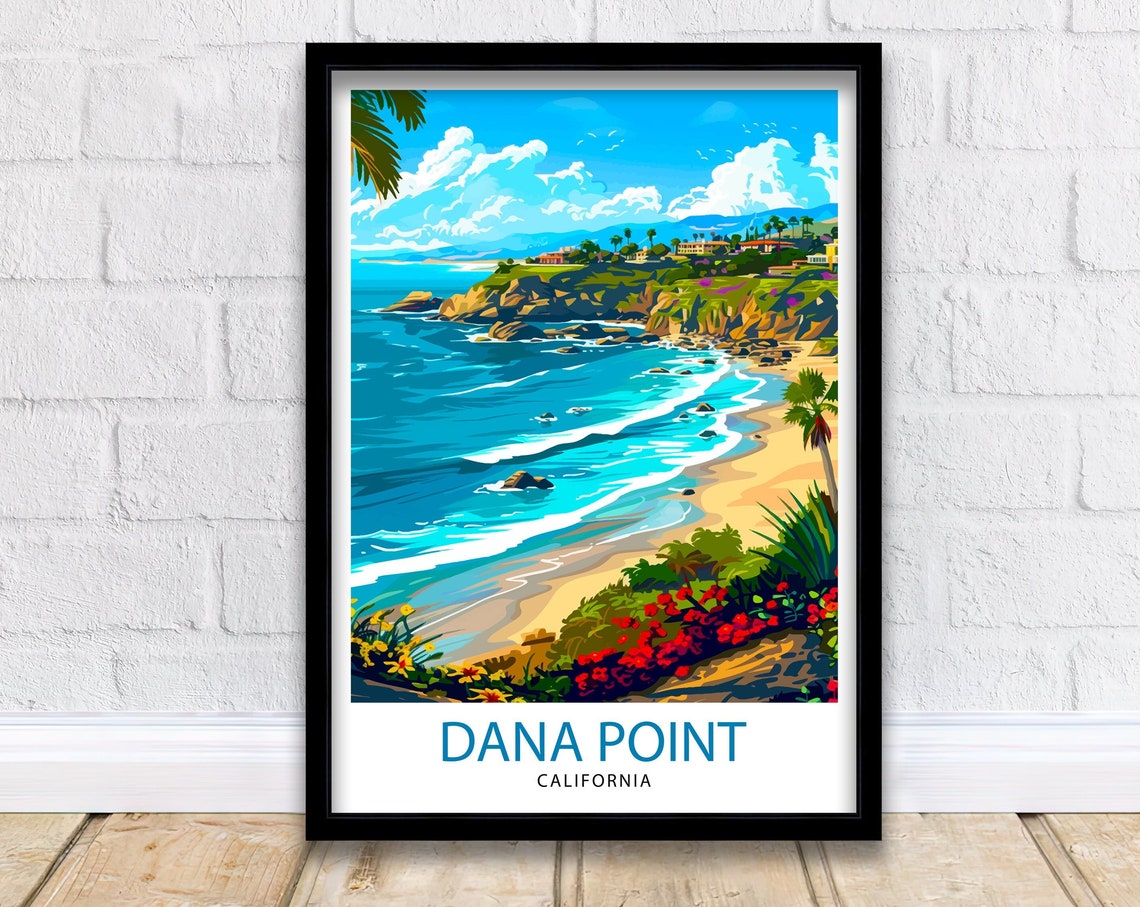 Dana Point California Rocky Ocean Cliffs Above a Sandy Beach Poster