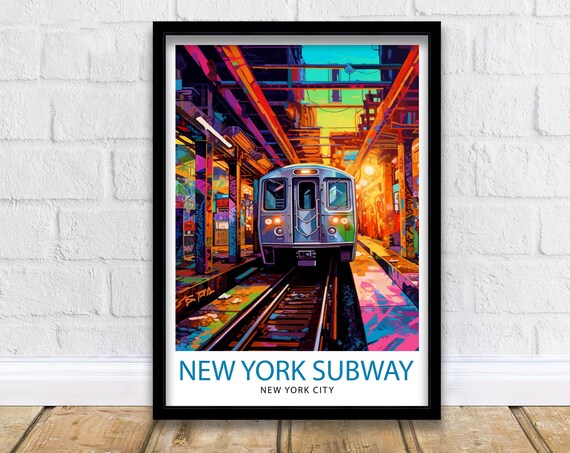 New York Subway Travel Poster, Urban Map Print