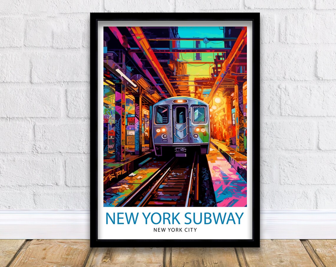 New York Subway Travel Poster, Urban Map Print