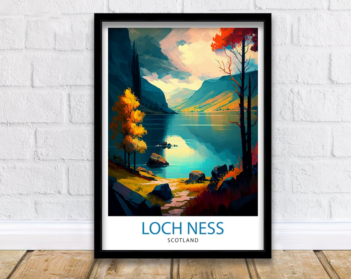 Loch Ness Scotland Travel Poster, Wall Decor