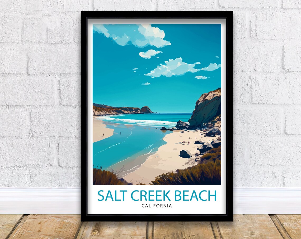 Salt Creek Beach California Rocky Cove Vintage Travel Art Poster