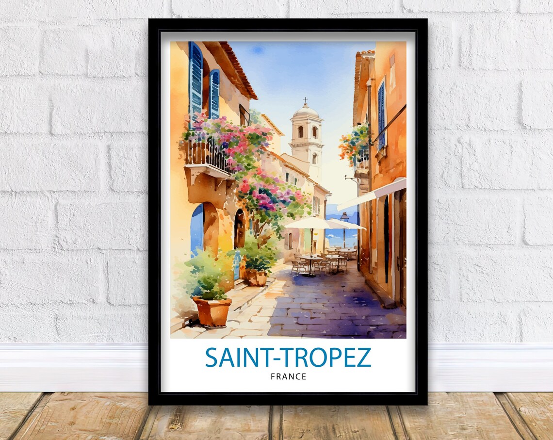 St Tropez France Travel Print St Tropez Wall Decor St Tropez Poster French Riviera Travel Prints St Tropez Art Print St Tropez