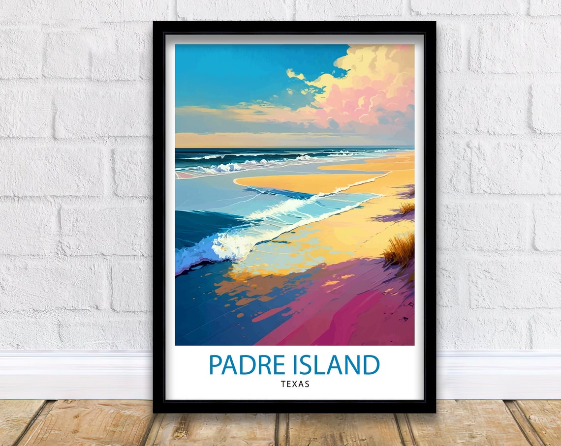 Padre Island Travel Print South Padre Island Wall Decor South Padre Island Poster Texas Travel Prints South Padre Island Art Print