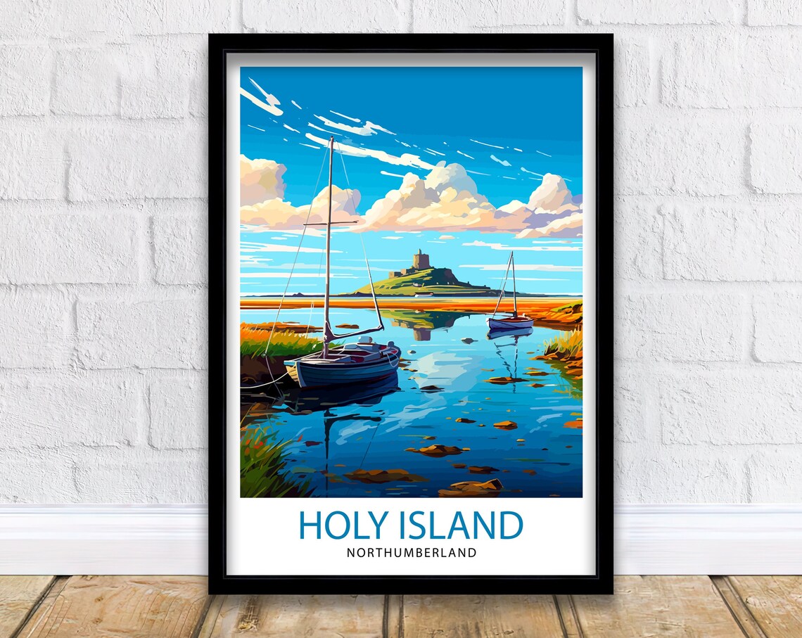 Holy Island, Northumberland Travel Poster