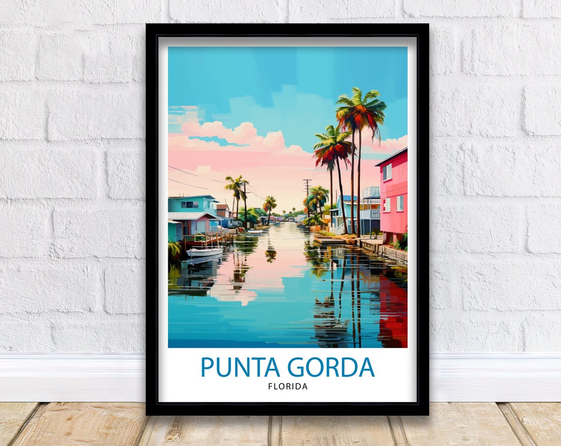Punta Gorda Florida Travel Poster, Charlotte Harbor