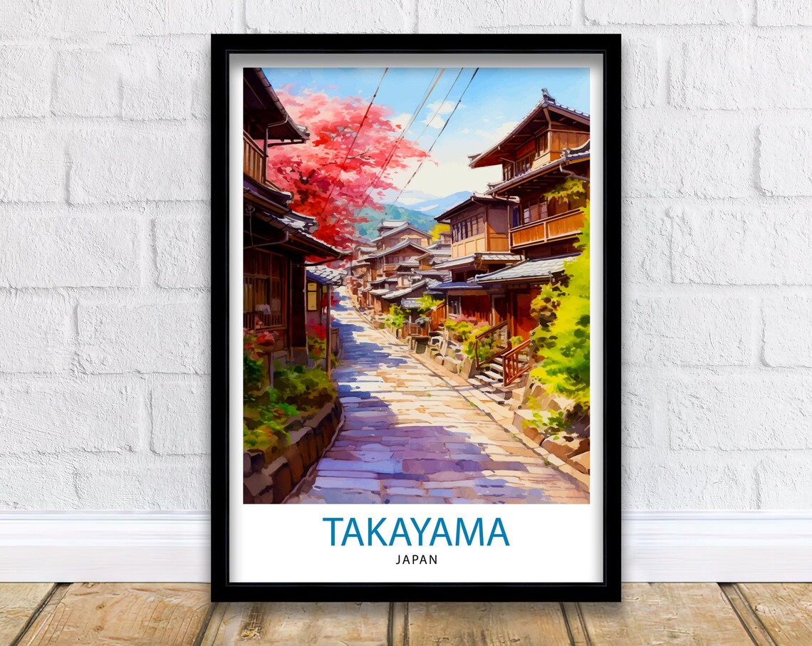 Takayama Japan Travel Poster, Asia Wall Decor