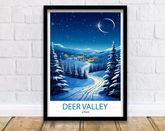 Deer Valley Ski Resort Print Deer Valley Ski Decor Deer Valley Poster Deer Valley Art Print Deer Valley Wall Art Gift For Deer Valley Skiers