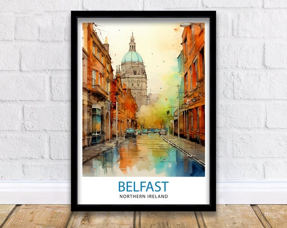 Belfast Home Living Decor Travel Poster