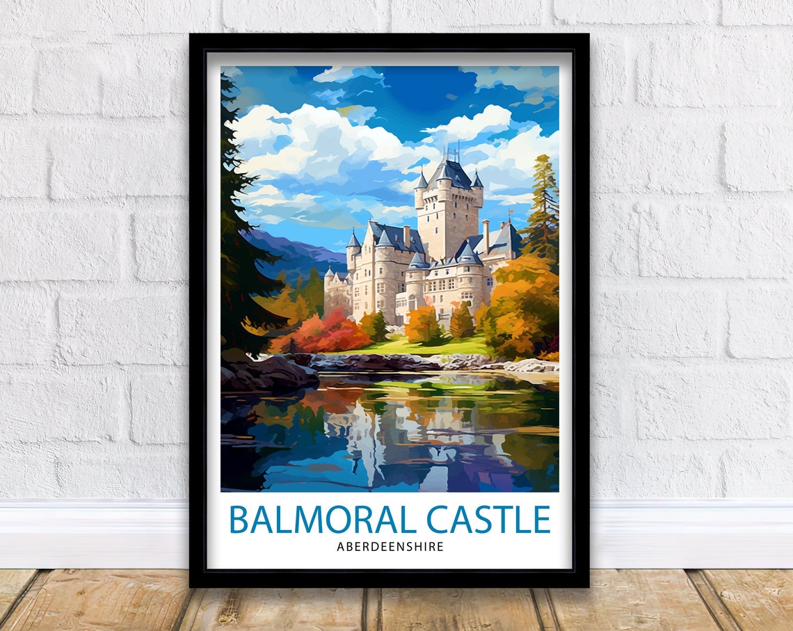 Balmoral Castle Aberdeenshire Autumn Riverside Reflection Poster