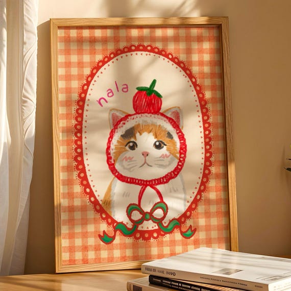 Badly Drawn Pet Portrait Personalized Cat Gift Unique Poster Lovers For Dog Custom Cute Art
