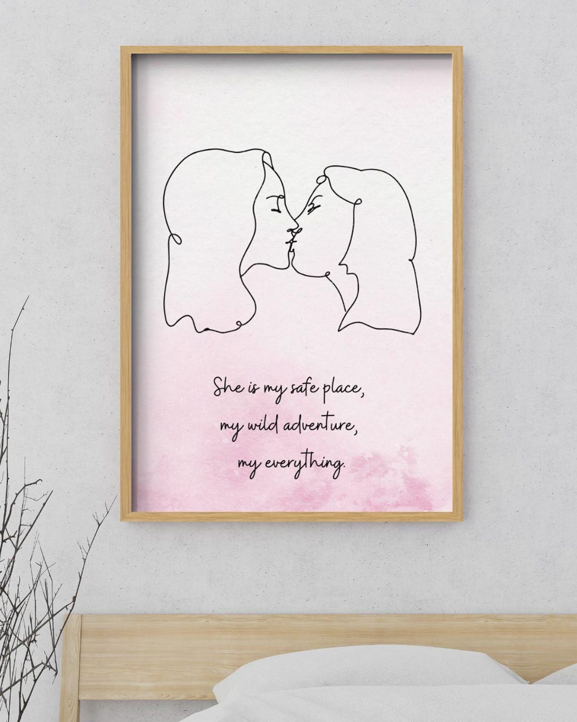 She Is My Safe Place, Abstract Line Art - Image 3