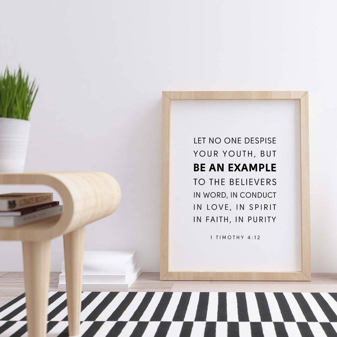 1 Timothy 4:12 NKJV Bible Verse Art Print