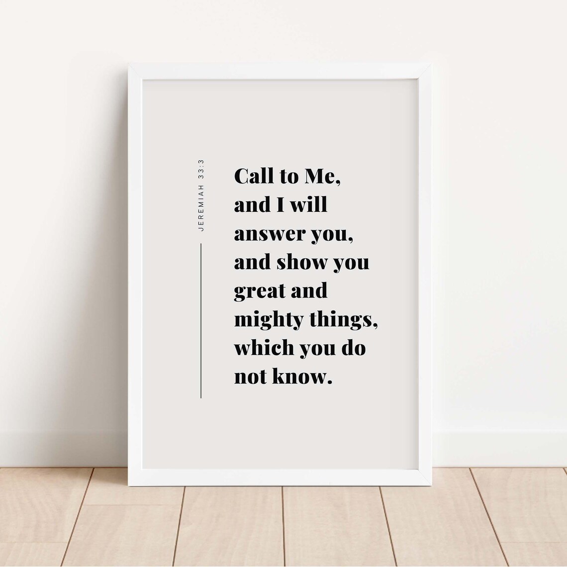 Jeremiah 333 Nkjv Call To Me And I Will Answer You Modern Christian Wall Art Scripture Print Horizontal