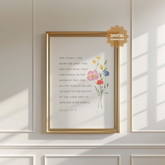 Psalm 274 Floral Scripture Watercolor Wildflowers Faith Poster