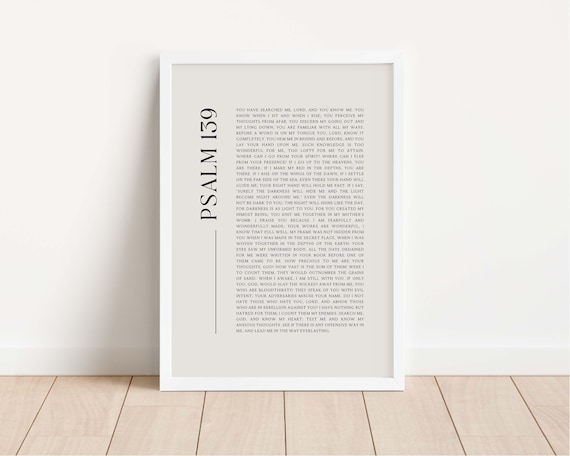 Psalm 139 Niv Bible Verse, Christian Home Decor Art Print