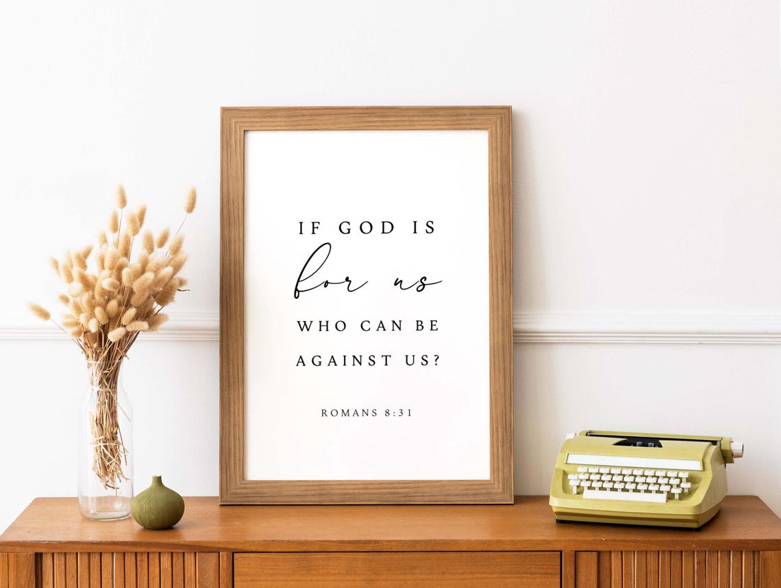 Romans 8:31 If God Is For Us Powerful Scripture Verse Wall Poster