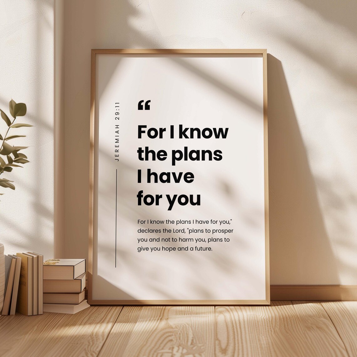 Jeremiah 29:11 Bible Verse Floral Art Print
