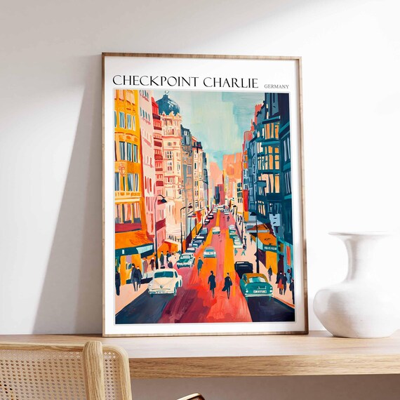 Checkpoint Charlie Poster Germany Travel Print Europe Travel Poster European Wall Art Mountain Print Checkpoint Charlie Wall Art