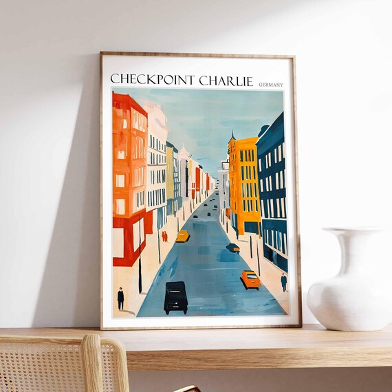 Checkpoint Charlie Poster Germany Travel Print Europe Travel Poster European Wall Art Mountain Print Checkpoint Charlie Wall Art