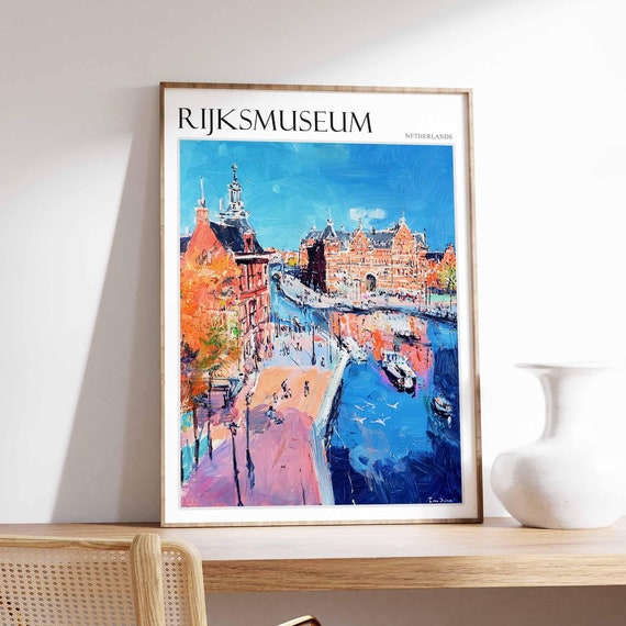 Rijksmuseum Poster Rijksmuseum Travel Print Netherlands Travel Poster Botanical Decor European Travel Print Netherlands Gift