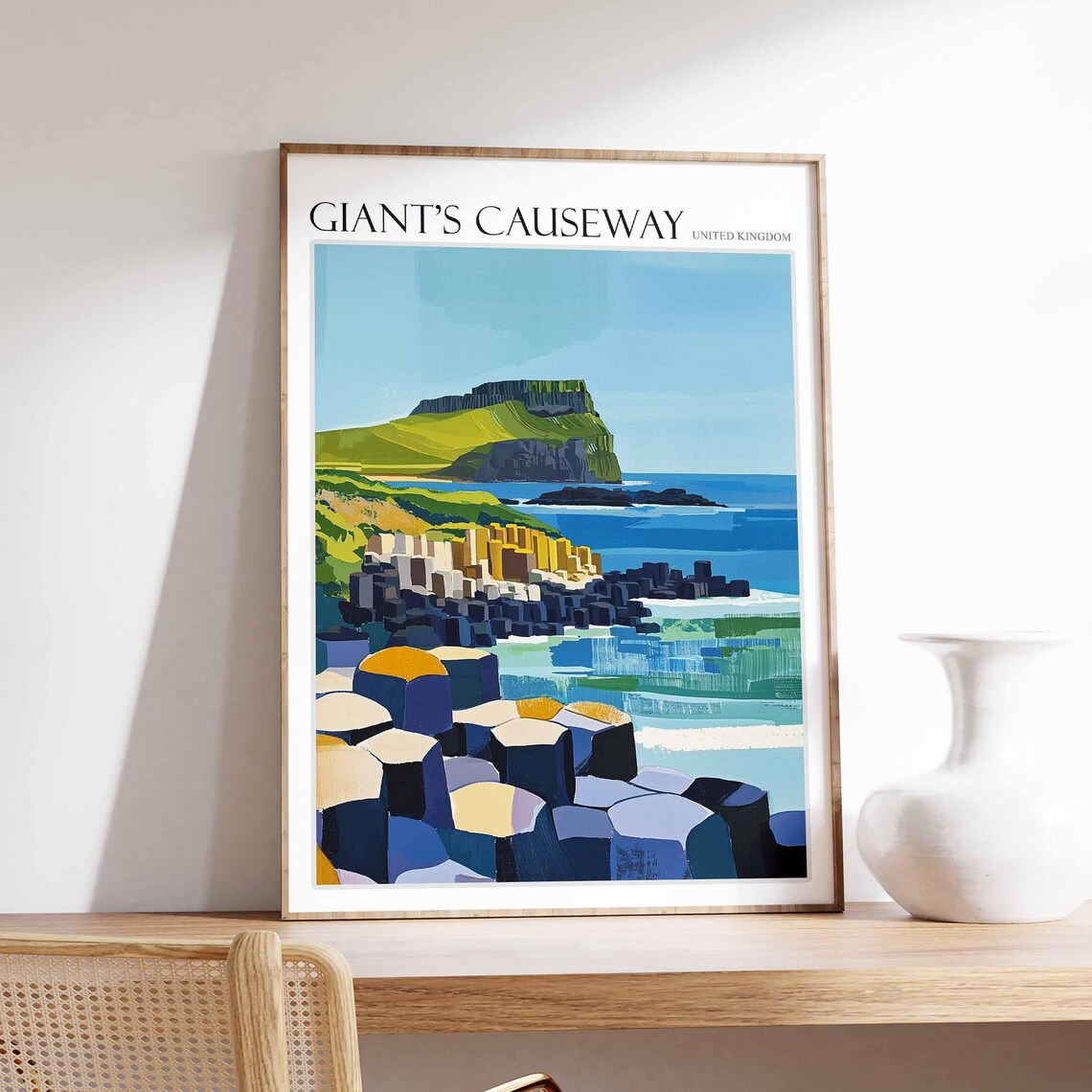 Giants Causeway United Kingdom Columns Bay Headland Art Poster