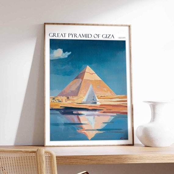 Great Pyramid Of Giza Poster Great Pyramid Of Giza Print Islamic Travel Poster Islamic Decor Middle Eastern Art Travel Gift Egypt Gift