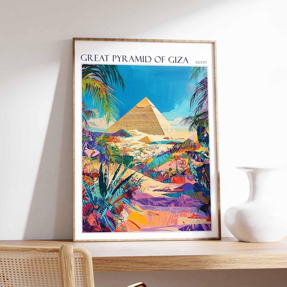 Great Pyramid Of Giza Poster Great Pyramid Of Giza Print Islamic Travel Poster Islamic Decor Middle Eastern Art Travel Gift Egypt Gift