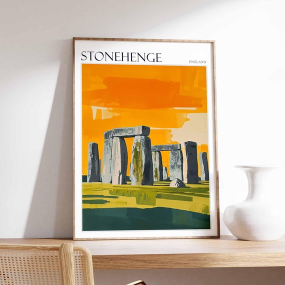 Stonehenge Poster England Travel Print British Decor United Kingdom Travel Poster Stonehenge Gift Stonehenge Travel Poster