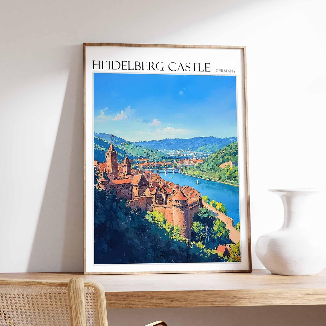 Heidelberg Castle Poster Heidelberg Castle Travel Print German Travel Poster German City Art City Print Travel Poster Travel Wall Art
