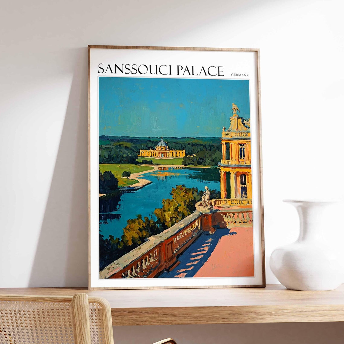 Sanssouci Palace Poster Sanssouci Palace Travel Print German Travel Poster German City Art Travel Poster Travel Wall Art German Gift