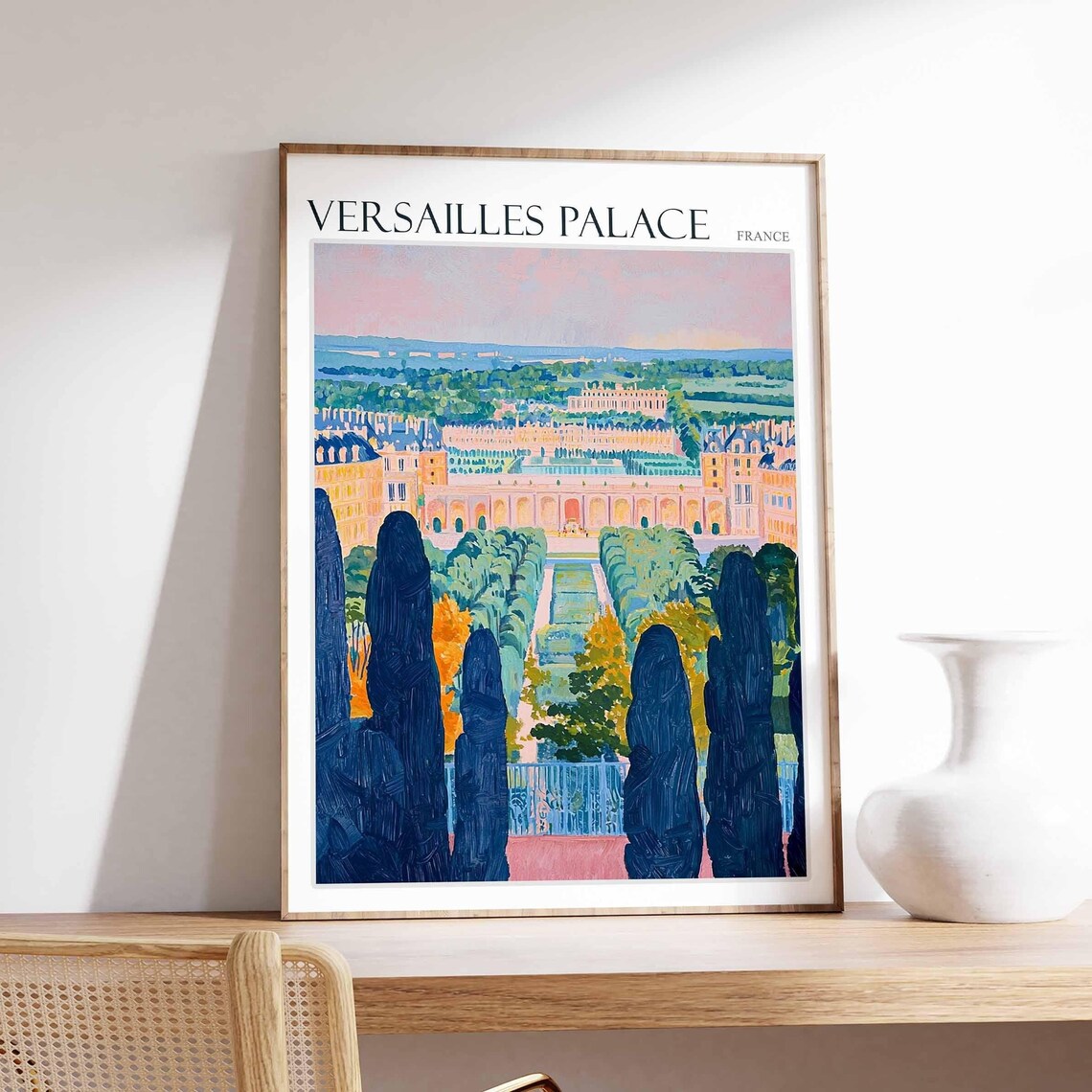 Versailles Palace France Poster Palace Gardens Tree Framed View Art
