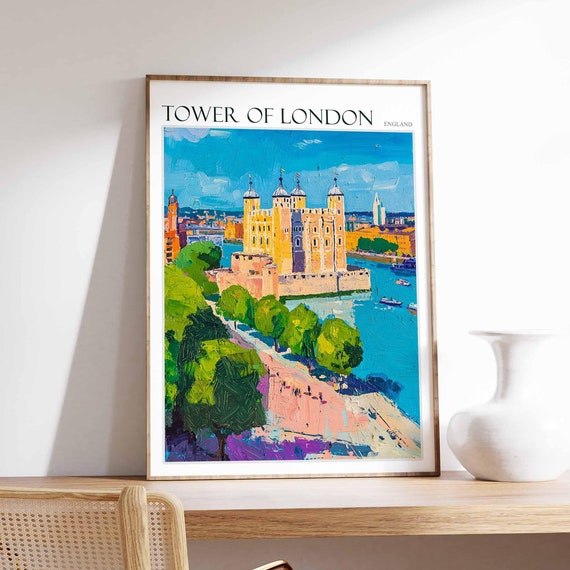 Tower Of London Poster Tower Of London Travel Print England Travel Art United Kingdom Wall Art England Travel England Gift