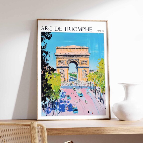 Arc De Triomphe Poster Arc De Triomphe Travel Print French Travel Print Tropical Decor Sea Print Arc De Triomphe Travel Poster