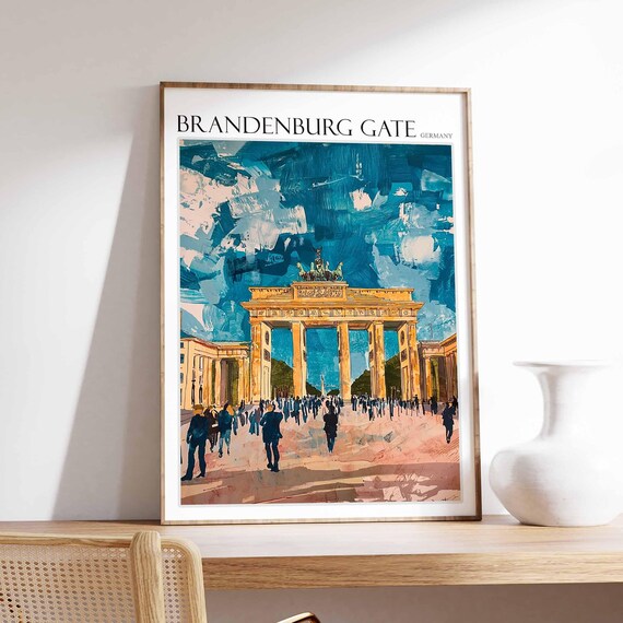 Brandenburg Gate Poster Germany Travel Print Europe Travel Poster European Wall Art Mountain Print Brandenburg Gate Wall Art