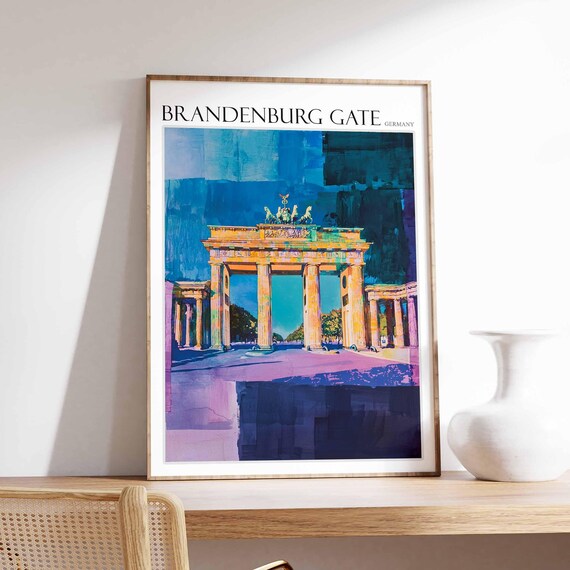Brandenburg Gate Poster Germany Travel Print Europe Travel Poster European Wall Art Mountain Print Brandenburg Gate Wall Art