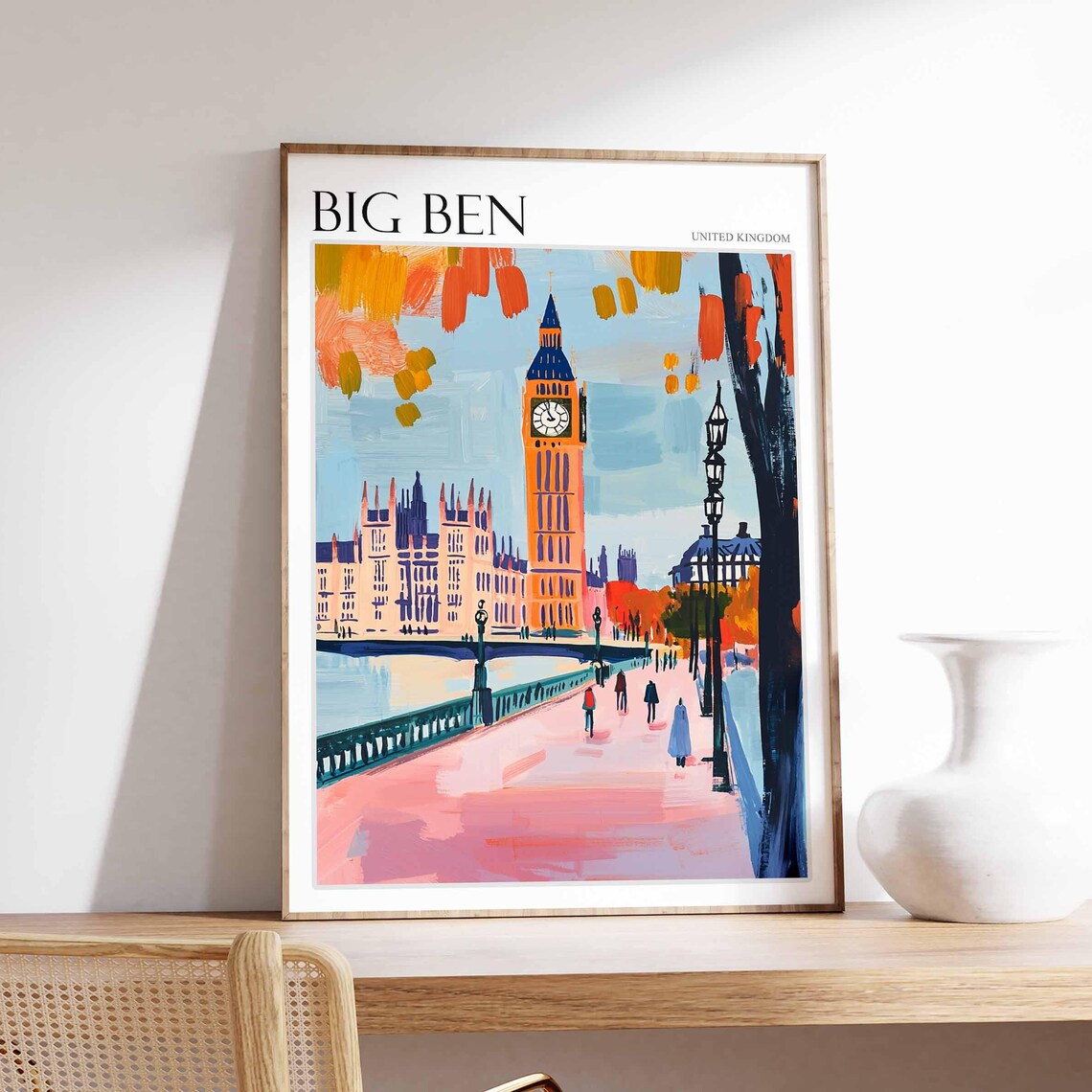 Big Ben Poster England Travel Print British Decor United Kingdom Travel Poster City Print Big Ben Gift Big Ben Travel Poster