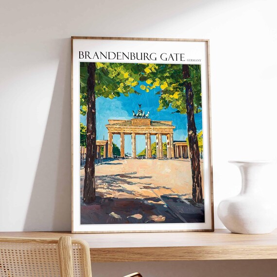 Brandenburg Gate Poster Germany Travel Print Europe Travel Poster European Wall Art Mountain Print Brandenburg Gate Wall Art