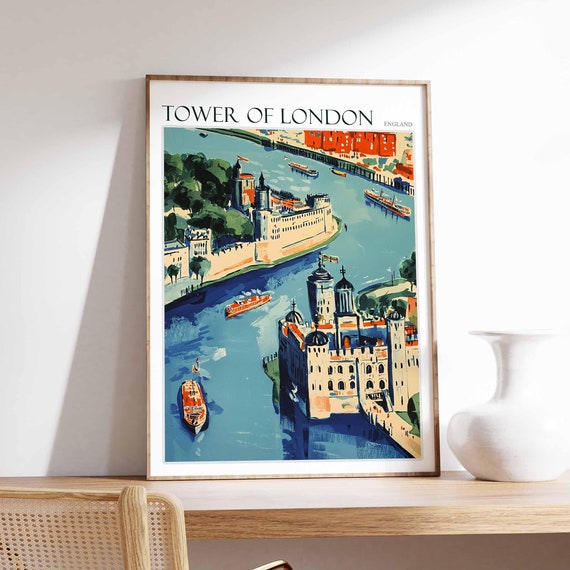 Tower Of London Poster Tower Of London Travel Print England Travel Art United Kingdom Wall Art England Travel England Gift